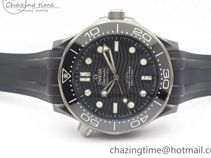 0130 Seamaster Diver 300M Real Ceramic Case VSF 1:1 Best Edition on Black Rubber Strap A8806 (Free Nato) SunProtective 7935
